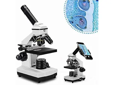 Microscopio Solomark, 20x-1280x, Monocular, Control de Enfoque, Adaptador Teléfono.