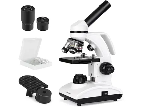 Microscopio Tuword para niños y estudiantes 40-1000X con accesorios de laboratorio