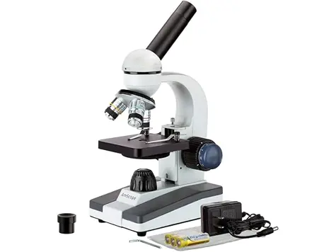 Microscopio Monocular AmScope 40X-1000X con Cabeza Giratoria 360º - M150C