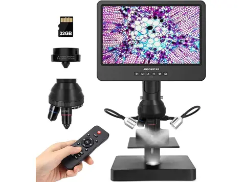 Andonstar AD249S: Microscopio Digital HDMI 4000X con Pantalla de 10