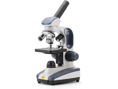SWIFT SW200: Microscopio Monocular 40X-1000X, Enfoque Fino, Ocular 25X, Capacidad Inalámbrica.
