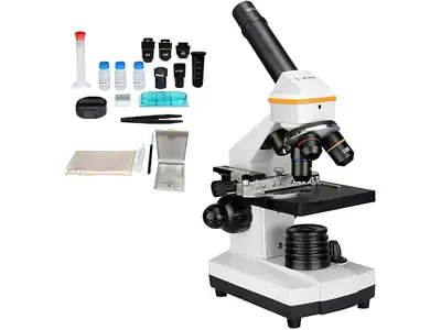 Microscopio SV601 Monocular 40x-1600x con Iluminación LED, para Niños y Principiantes