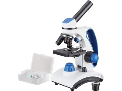 Microscopio Escolar AmScope M162C-2L-PB10 40x - 1000x - Lente Cristal - 2 Luces