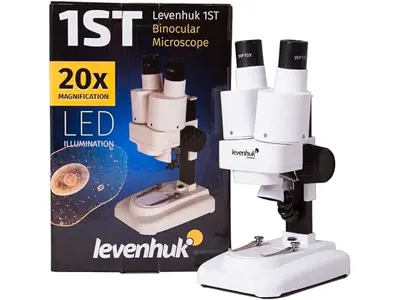 Microscopio Estereoscópico Levenhuk 1ST para Niños - Observa Piedras, Monedas y +