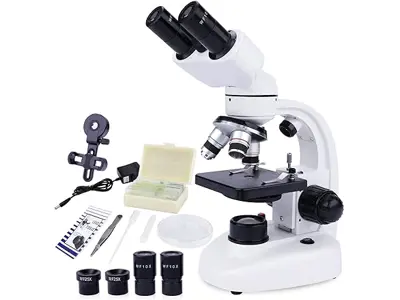Microscopio Binocular 40x-1000x LED - Niños y Adultos.