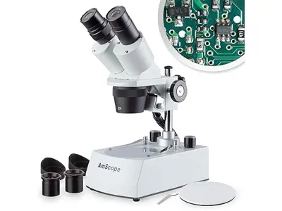 Microscopio estéreo inalámbrico LED 20X-40X, superior e inferior.