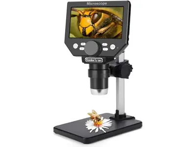 Microscopio Koolertron para Niños, Profesional HD 1080P, 50-1000x Zoom, 8 Luces LED, PC/Mac.