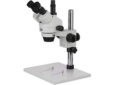 Microscopio trinocular AmScope SM-1T 7X-45X con super stand grande.